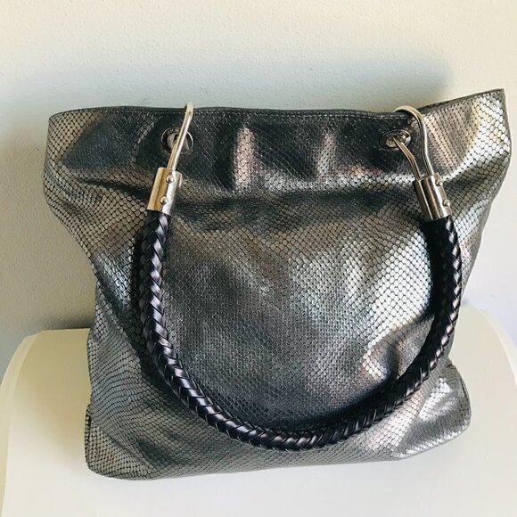 Micheal Kors Skorpios Metallic Snakeskin Bag Tote - Picture 3 of 10